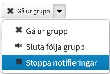Stäng av notifikationer för en grupp