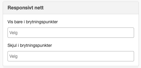 Dialogboks for egenskaper for responsivt nett på layout