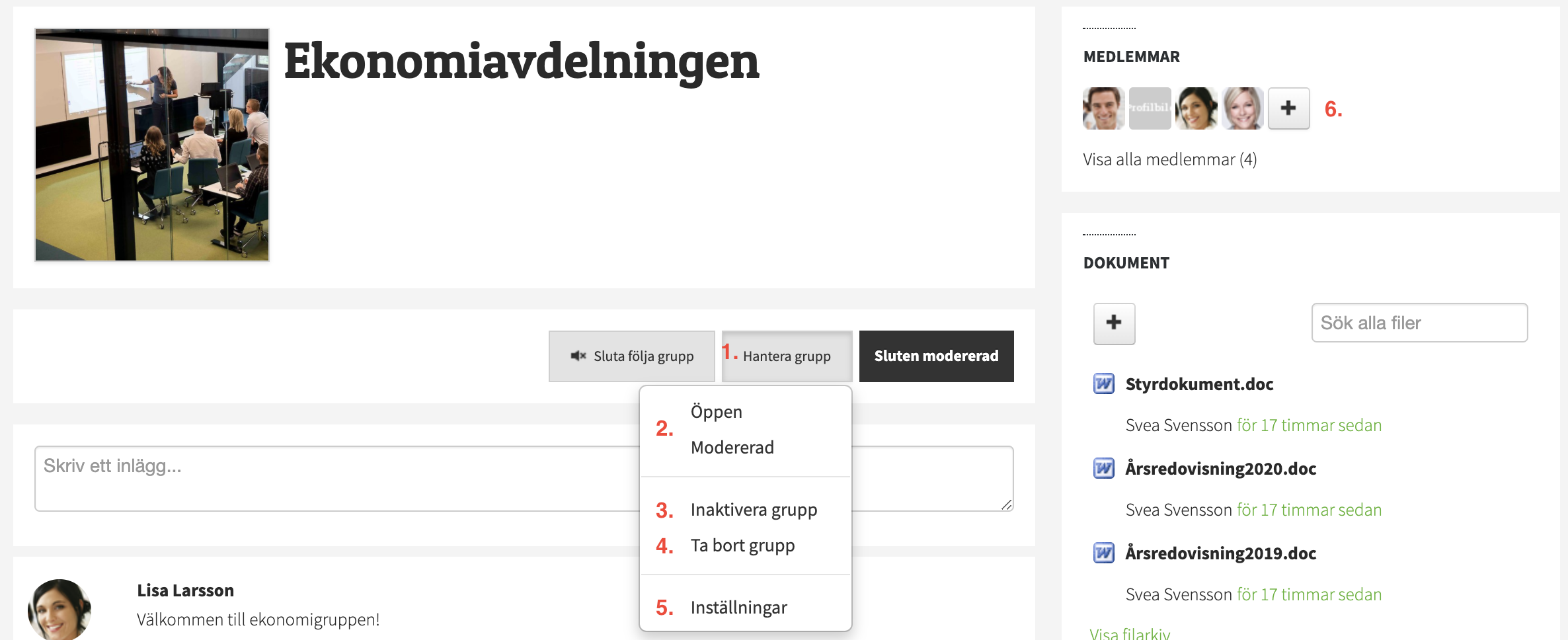 Administrera grupp