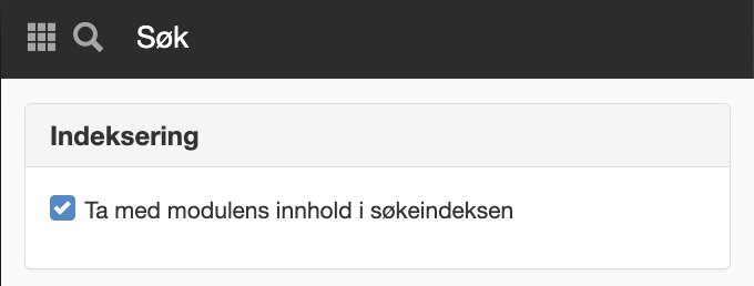 Dialogruta för sök på modulegenskaper
