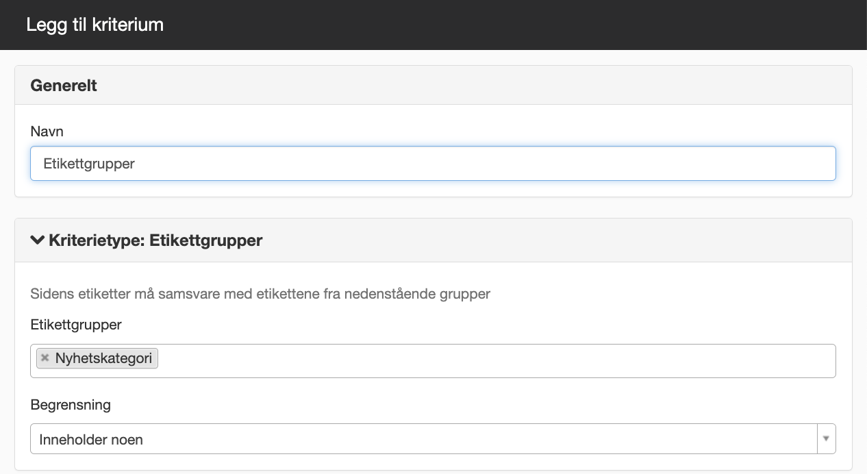 Etikettgrupper