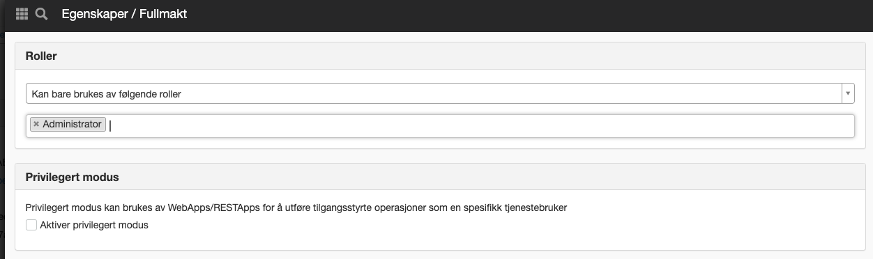 Fullmakt på tillegg'