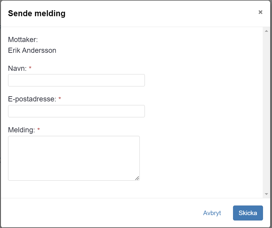 Skärmdump på Skicka meddelande