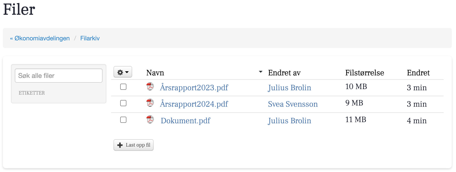 Alle filer eksempel