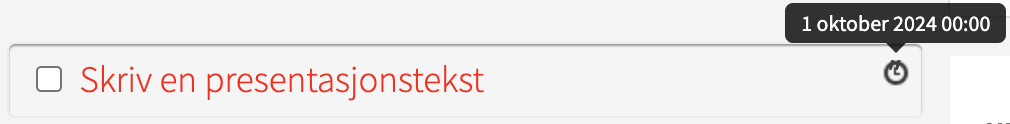 Gruppeoppgave som er tidsbestemt