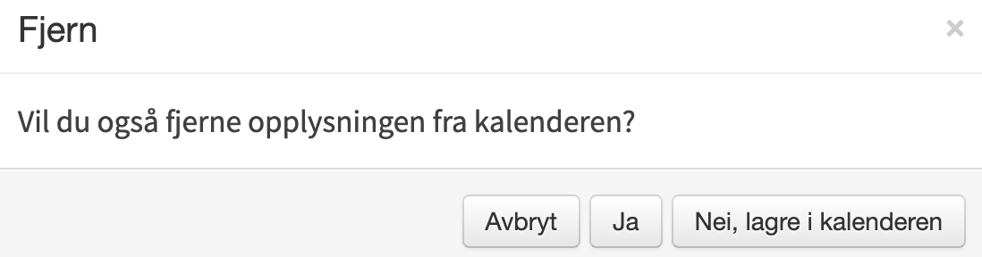 Fjern tidsbestemt opplysning