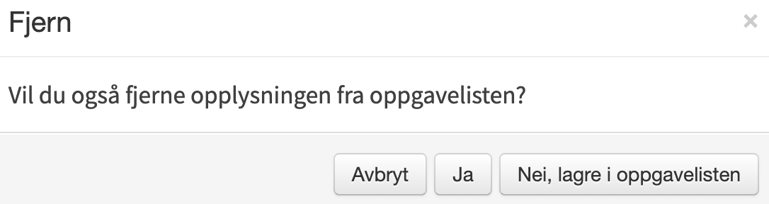 Fjern oppgave fra oppgavelisten