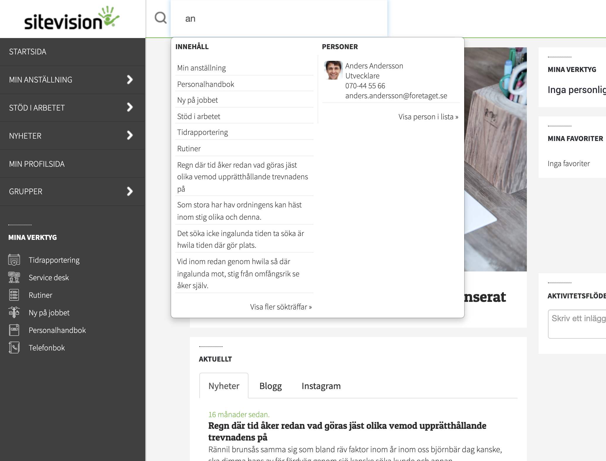 Sökruta för person ovh innehåll.