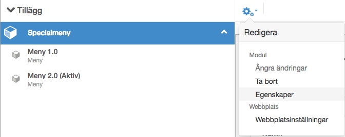 Egenskaper på tillägg