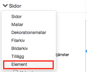 Välj elementläge