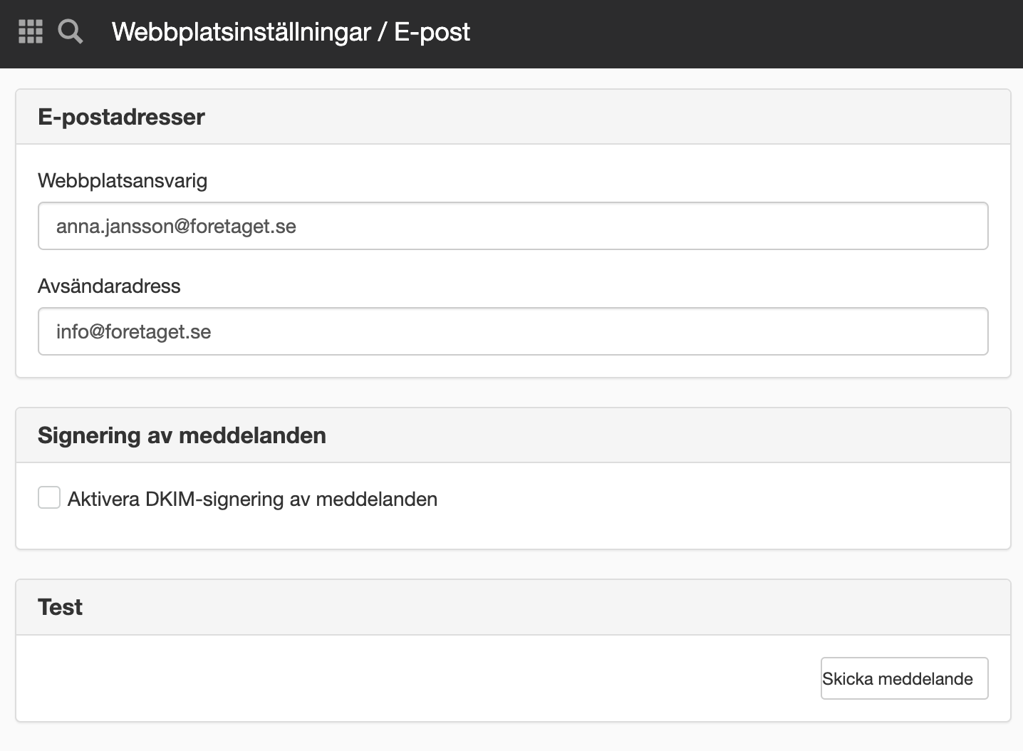 Panelen E-post