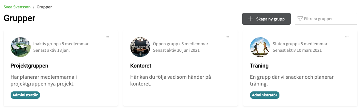 Visar Alla grupper