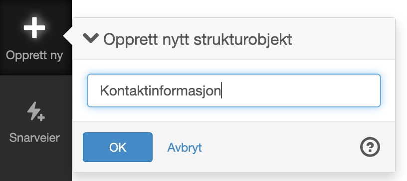 Eksempelbilde opprett strukturobjekt