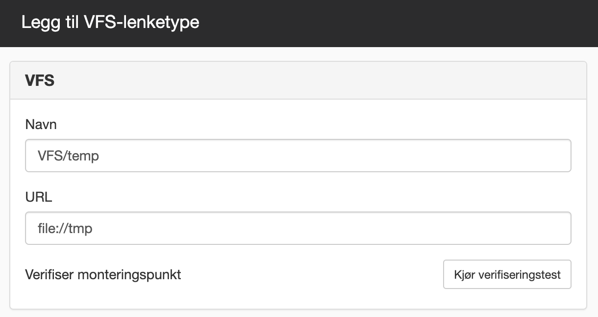 Legg til VFS-lenketype
