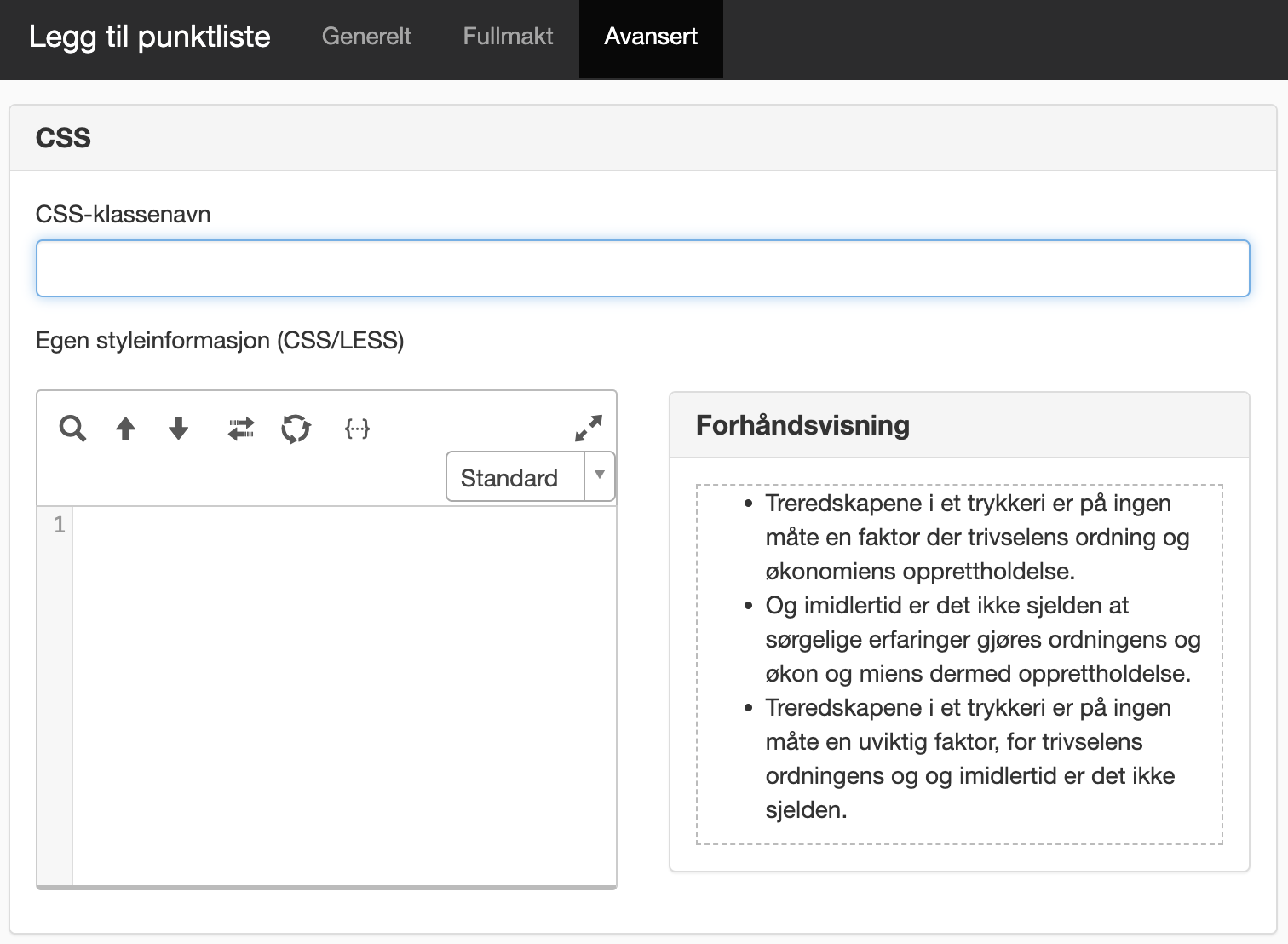 Fanen avansert
