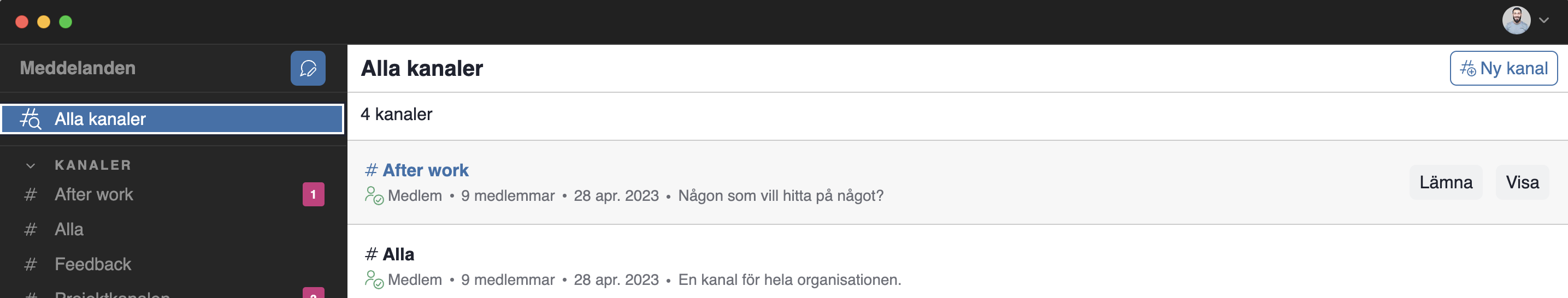 Skärmklipp redan medlem