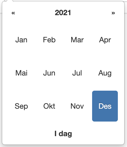 Kalender som viser måneder
