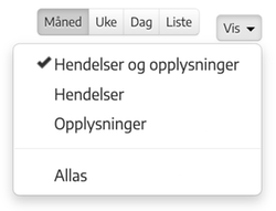 Visningsalternativer i Gruppekalender