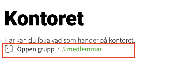Exempel på utseende för en gruppadministratör