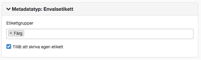 Inställningar för envalsmetadata