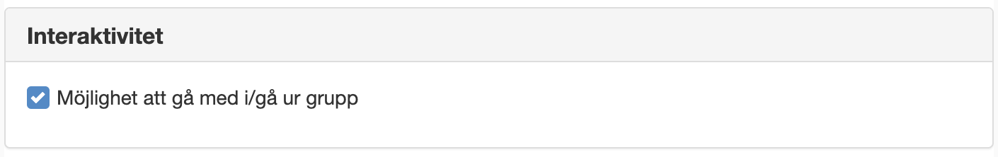 Lista grupp interaktivitet