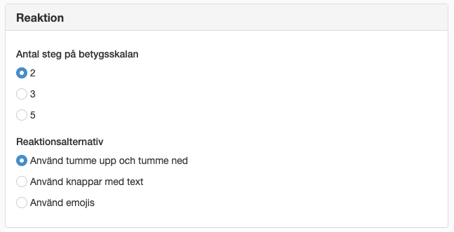reaktion i tyck till