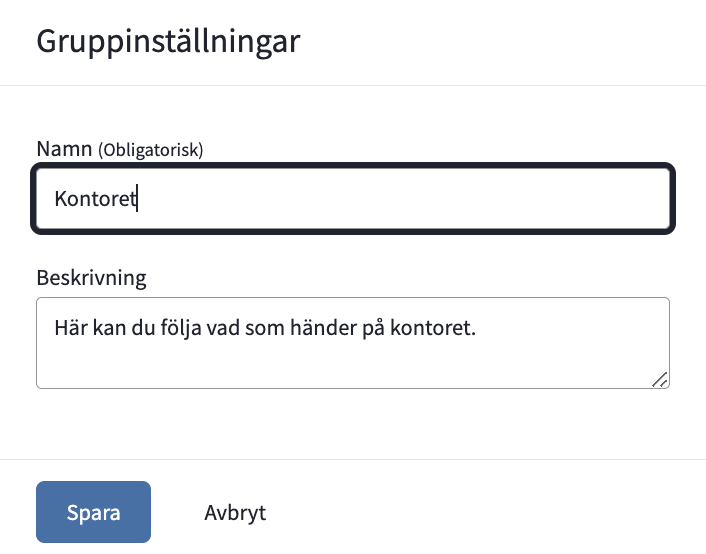 Gruppinställningar