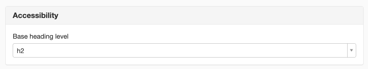 Accessibility settings for headings
