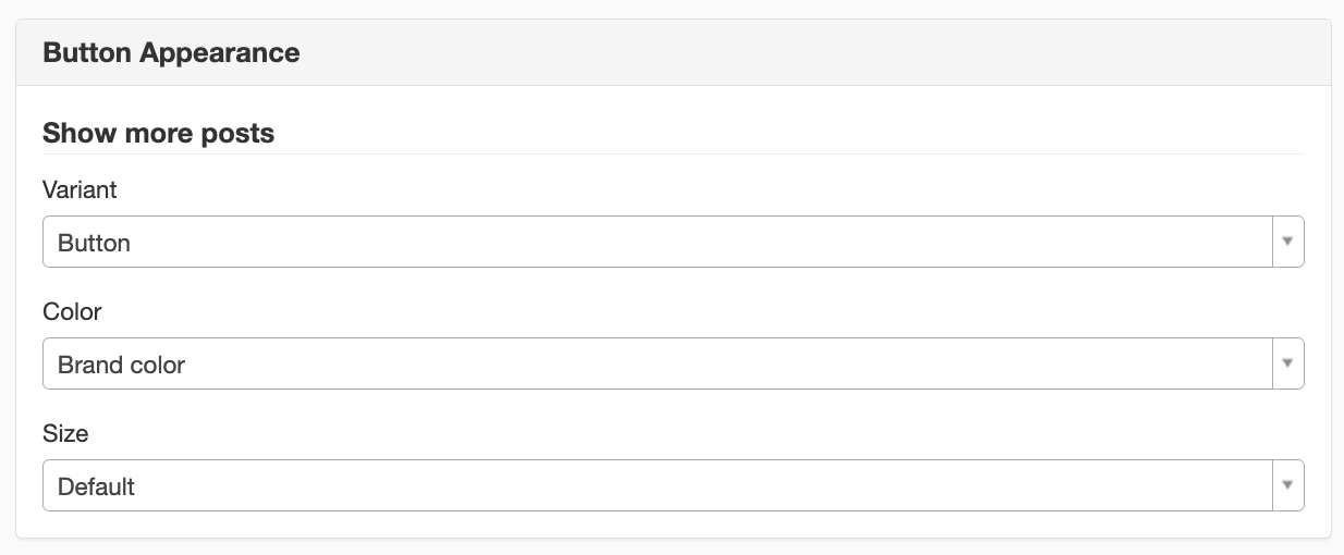 Settings for buttons