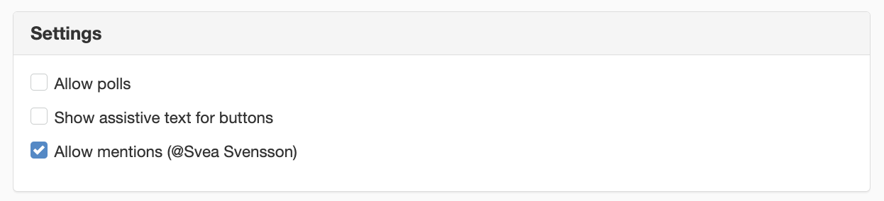 Inställningar aktivitetsflöde 2