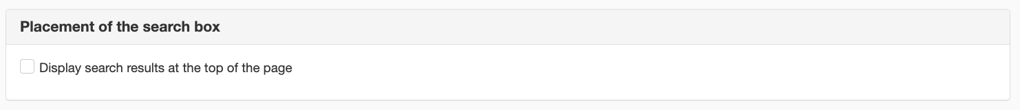 Placement of search