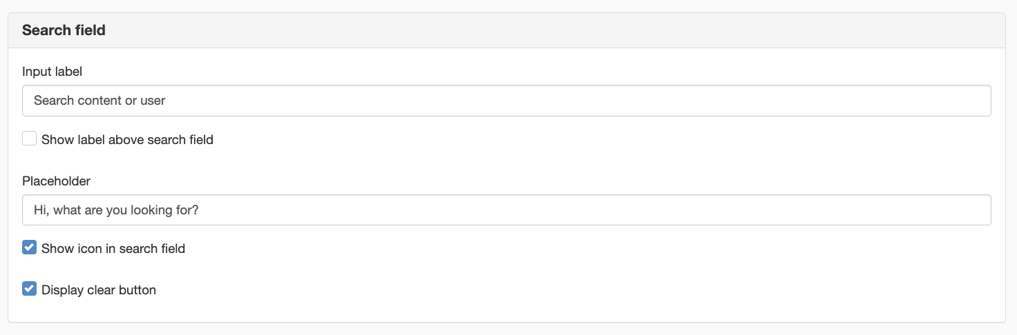 Search field