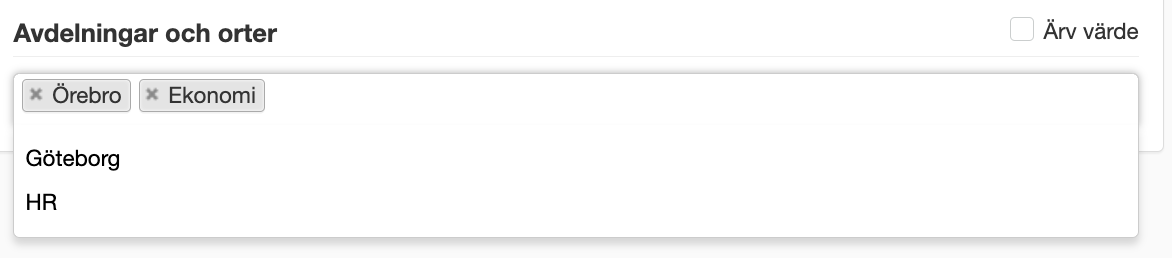 Exempel på metadata enval