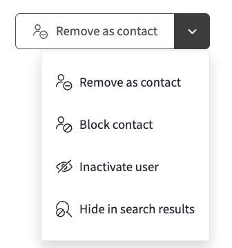 Remove contacts menu