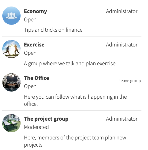 List groups
