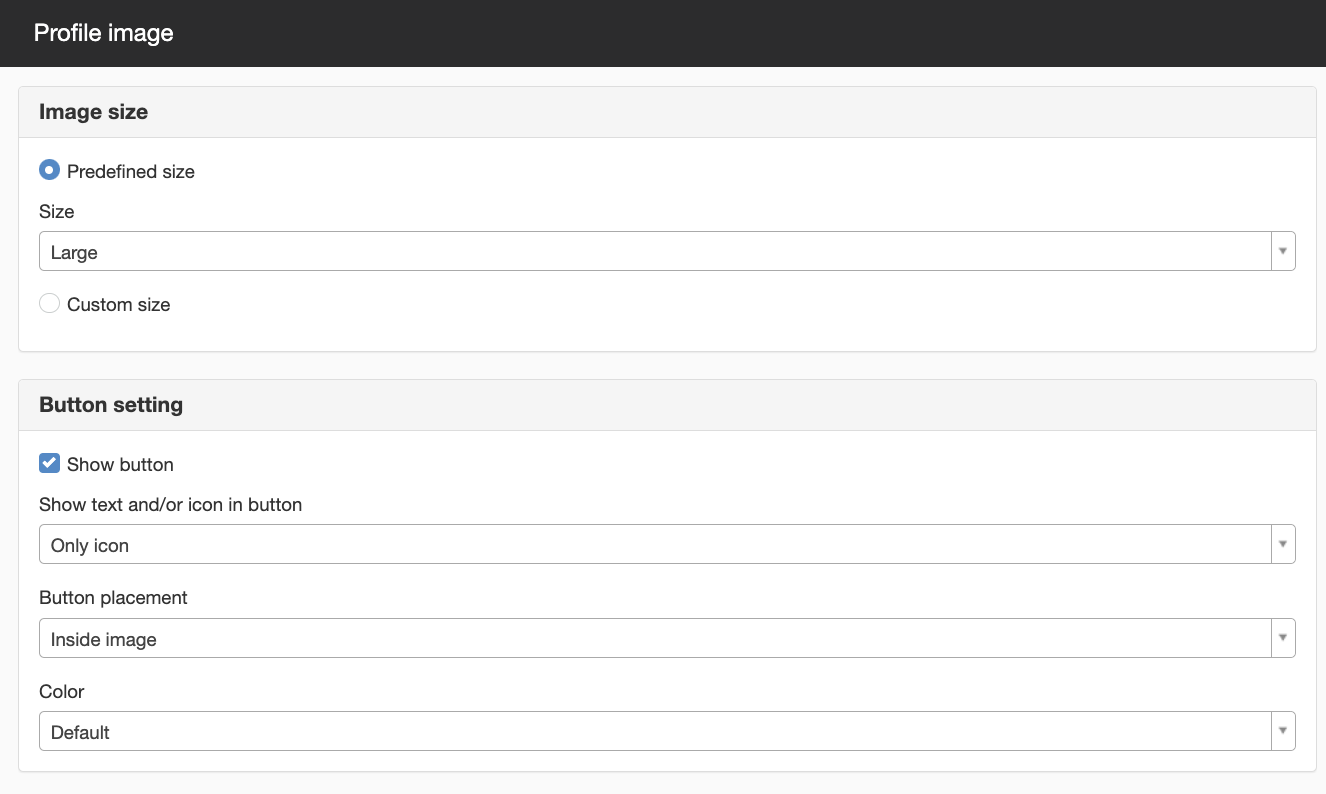 Settings Profil image