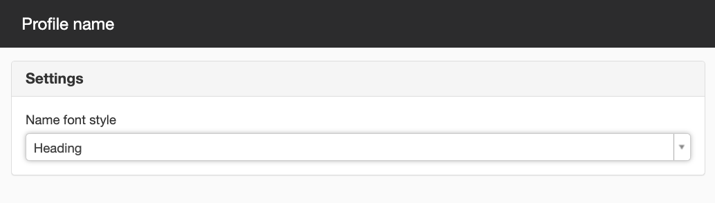 Settings profile name