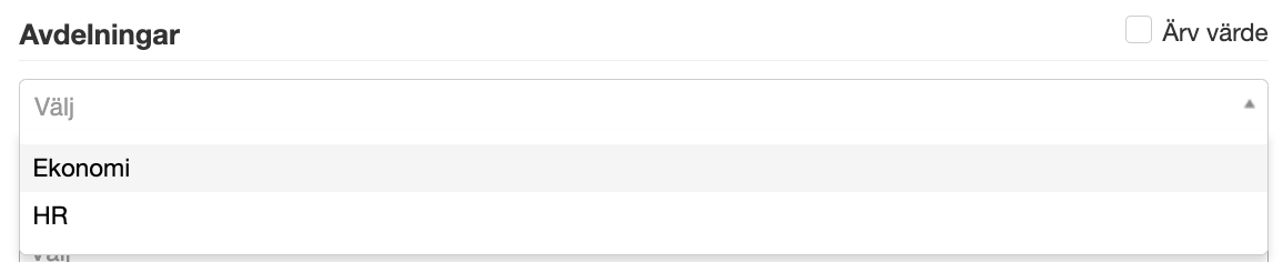 Exempel på metadata enval