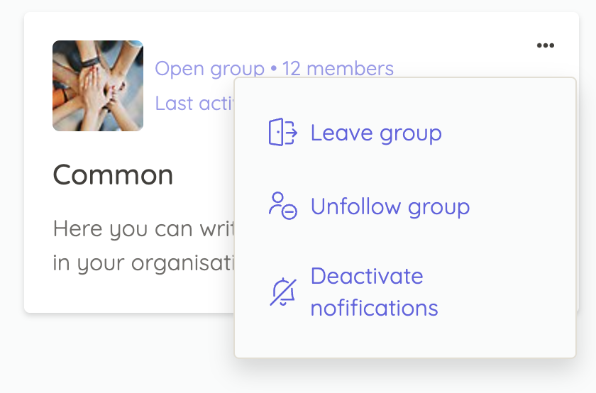 Menu alll groups