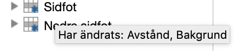 Information om vad som ändrats