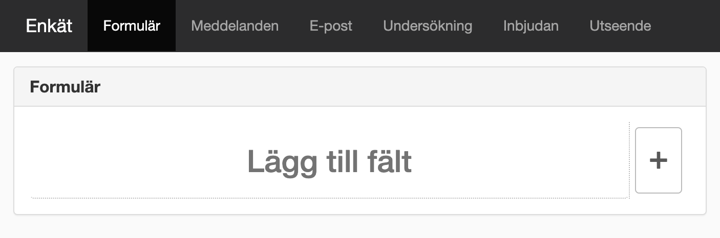 Skärmdump på fliken Formulär