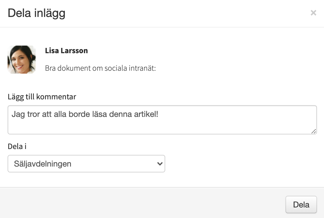 Dela inlägg