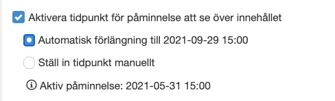 Automatisk förlängelse