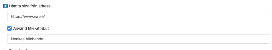 Egen adress med title inställningar