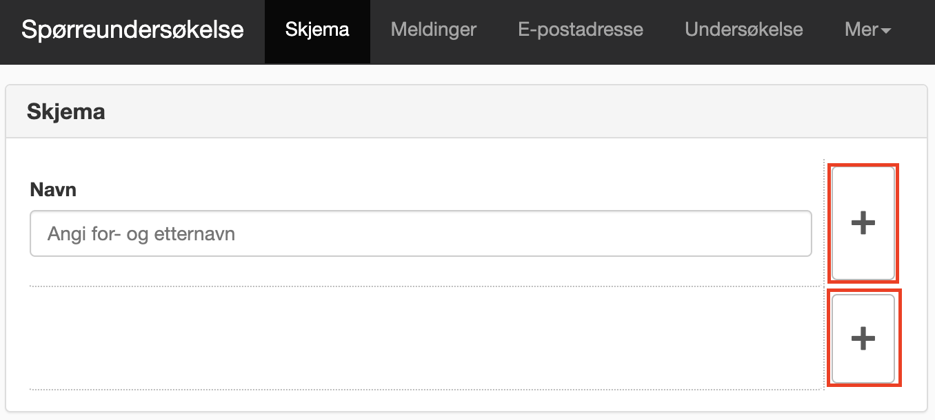 Legg til et ytterligere spørsmål