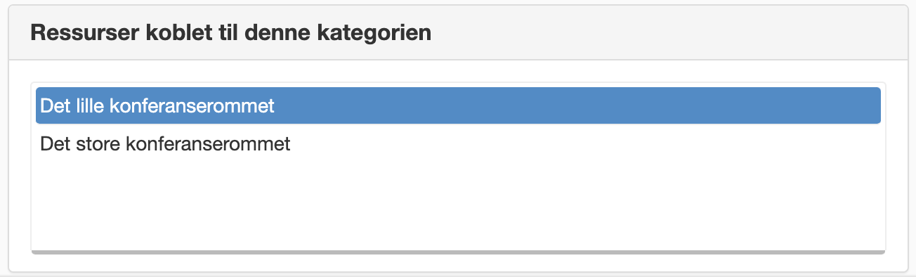 Ressurser koblet til en kategori