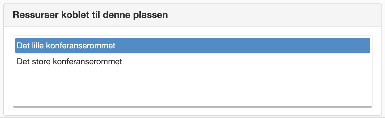 Ressurser koblet til en plass