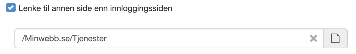 Innstillingen finnes på trinnet Opprett bruker