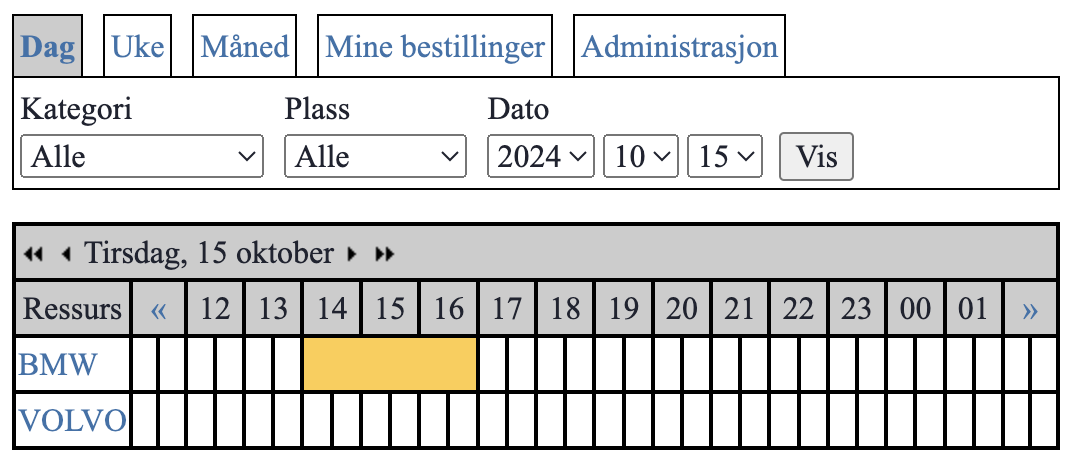 Bestilling eksempel
