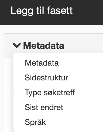 Velg fasettype